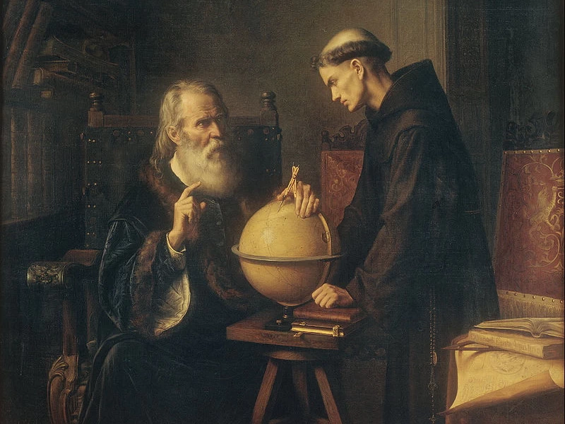 1845-Félix Parra Hernández - Galileo all'Università di Padova dimostra le nuove teorie astronomiche - Museo Nazionale d'Arte, Città del Messico